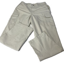 LL Bean Comfort Waist Carpenter Pants Mens Size 35x32 Rugged Khaki Off White - £15.03 GBP