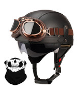 German Style Leather Motorcycle Half Helmet for Adults Men Women, DOT Ap... - $4,104.72 MXN
