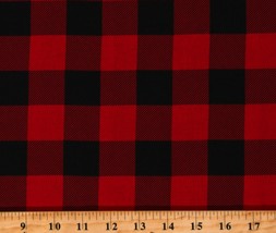 Cotton Red and Black Buffalo Plaid Fabric Print by the Yard D502.58 - £8.74 GBP