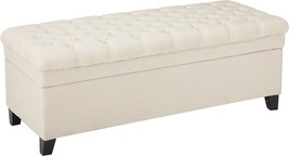 Fabric Storage Ottoman In Beige, Designed By Christopher Knight Home. - £175.97 GBP