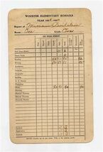 Wooster Elementary Schools Report Card 1933-34 Wooster Ohio  - $17.82