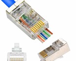 Rj45 Cat5 Cat6 Shielded Connector End Pass Through Gold Plated Ethernet ... - $17.99