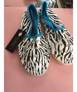 chatties Zebra blue fashion studded shoes/ sandals Size 5-6 - $34.53