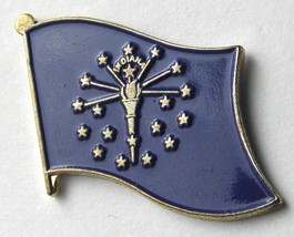 INDIANA US STATE SINGLE FLAG LAPEL PIN BADGE 7/8 INCH - £4.50 GBP