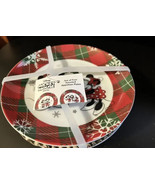 Disney Christmas Mickey Minnie Mouse Plaid Assorted 6&quot; Appetizer Plates ... - £27.50 GBP