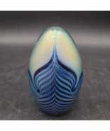 Vtg Robert Eickholt Studio Art Glass Paperweight Iridescent Pulled Feath... - €42,68 EUR