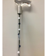 Walking cane acrylic white and blue roses lucite elegant changeable  - £54.68 GBP