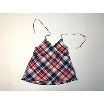Old Navy Girls Size 8 Halter Top Shirt Plaid Red Blue Cotton Lined - £7.76 GBP