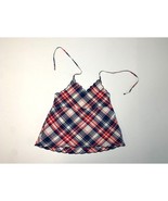 Old Navy Girls Size 8 Halter Top Shirt Plaid Red Blue Cotton Lined - £7.88 GBP