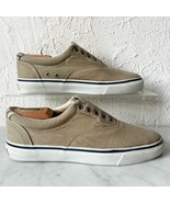 Sperry Top-Sider Tan Canvas Laceless Slip On Sneakers Plaid Accents- Men... - $51.90 CAD