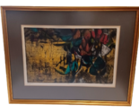 Paul B. Martin Signed 1956 MCM Lithograph Bouquet Abstract No 12/20 Framed - $345.46