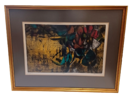 Paul B. Martin Signed 1956 MCM Lithograph Bouquet Abstract No 12/20 Framed - £273.22 GBP