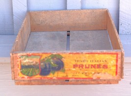 Rustic Primitive Wood Prunes Shipping Crate Box J.C. Watson Co. Vintage - $24.75