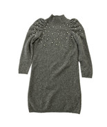 Ann Taylor Women Sweater Dress Mock Neck Acrylic Wool Blend Faux Pearl G... - $34.99