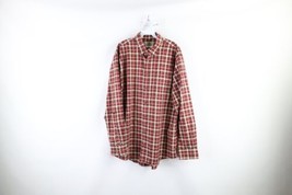 Vintage Cabelas Mens Large Tall Distressed Collared Button Down Shirt Plaid - £23.18 GBP