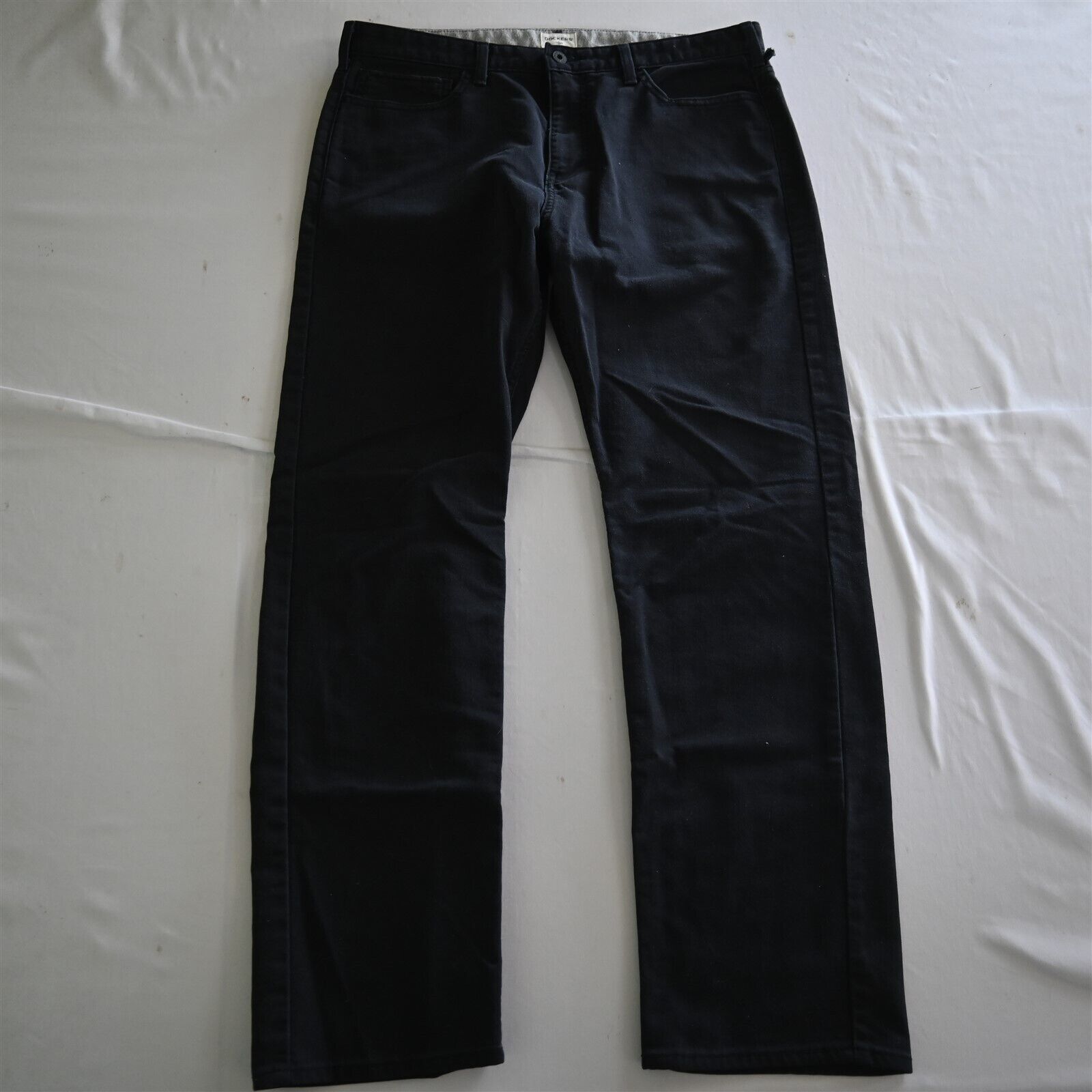 Dockers 36x32 Straight 5 Pocket Black Brushed Flex Denim Mens Jeans - $18.99