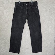 Levis Jeans Mens 36x34 (Fits 34x30 ) Black 505 Regular Straight Workwear... - $30.64