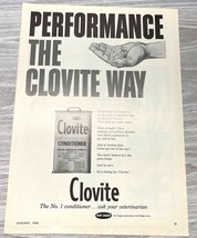 Clovite Conditioner Print Ad 1966 Vintage Horse Performance Supplement - $9.95