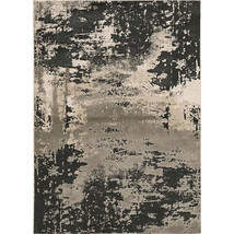 7&#39; X 10&#39; Polyester Silver Charcoal Area Rug - £317.86 GBP+