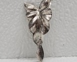 Vintage 2” Leaf Danecraft Sterling Silver Brooch Pin Ribbon Bow - $51.42