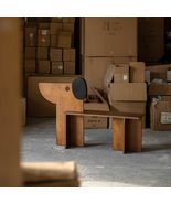 interoknack Whimsical Dog-Shaped Wooden Bench, Mid-Century Modern Pet-In... - $16,519.35 MXN