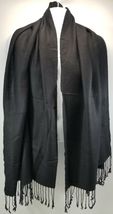 I2) Black Fringed Tassel Winter Scarf 27" x 70" Clothing Accessory - $7.91