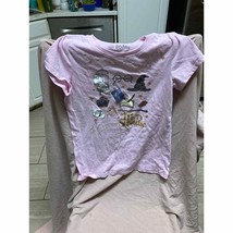 Wizarding World Of Harry Potter Girls XL  Glitter Hedwig Pink T-Shirt - $12.87