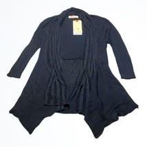 Orange Draped Open Front Convertible Long Sleeved Cardigan Black Size M NWT - £22.15 GBP