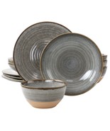 Gibson Elite 12 Piece Dreamweaver Round Earthenware Dinnerware Set in Gray - €86,23 EUR