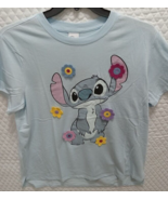 DISNEY STITCH Character Tee w/ Crochet Flowers NWT Women's L/XL - £10.72 GBP