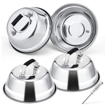 4Pcs Melting Domes, 6.5 Inch Small Cheese Basting Covers, Stainless Steel Outdoo - £25.65 GBP