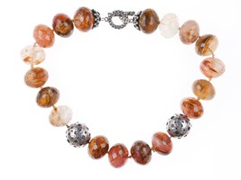 19&quot; Dian Malouf Large beaded crystals and sterling necklace - £385.48 GBP