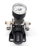 SMC AR20K-01BG-1 Pneumatic Pressure Regulator /Gauge, Fittings and Mount... - $31.15 CAD