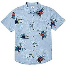 Billabong Boys&#39; Big Sundays Floral Short Sleeve Shirt, Light Blue, X-Large - £21.95 GBP