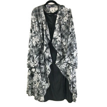 Roamans Outfit Set Dress Cardigan Duster Maxi Floral Black White Size 36W - £53.87 GBP