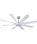 Ofantop 60 Inch Matte White Ceiling Fan With Light Remote Control, 6 Spe... - £228.32 GBP