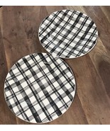 2 Bico Plaid Check Black and White 10.5” Diameter - $20.00