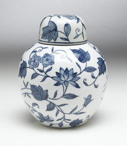 Zeckos AA Importing 59767 Blue And White Round Jar With Lid - £46.65 GBP