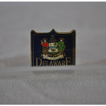 Delaware State Seal Enamel Pin Hat Collar Lapel Tie Tack - £11.90 GBP