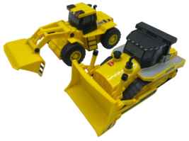 2008 Tonka Hasbro Yellow Plastic Bulldozer Front Loader Lot Mega Minis - $19.00