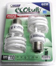 (2 Pack) Feit Mini T2 Eco Bulb 13-14W / 60W 120V Soft White Cfl E26 BPESL14T2/2 - £6.37 GBP