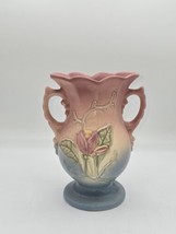 Hull Art Pottery Pastel Vase Art Deco Wild Flowers Doubled Handle 1940s - £20.36 GBP