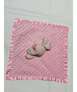 Pink Plush Bunny Rabbit Lovey Popcorn Dot Satin Edge Security Blanket 16x16 - €5,96 EUR