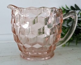 Vintage Jeannette Pink Depression Glass Cubist Creamer  - £10.34 GBP