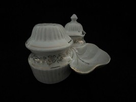 Antique porcelain salt, pepper and mustard set. - £54.60 GBP