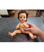 Vtg 1960s Drink Wet Baby Doll 12&quot; Sleepy Eye Rooted Hair Naked - €33,96 EUR