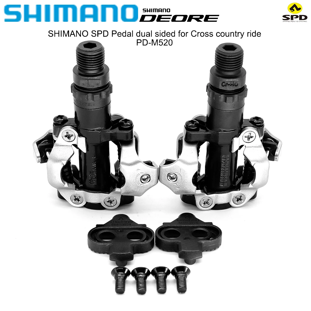 Shimano deore pd m520 m540 spd bike pedals self locking pedal with sm sh51 cleat set thumb200