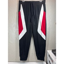 True Religion Pants Mens Black Red Joggers Tapered Athleisure Fleece Siz... - $465.54 MXN