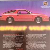 1986 Chrysler Laser XT Car Advertisement Automobilia Street Heat NHL DWF24 - $39.99