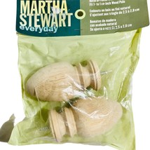 MARTHA STEWART Everyday Natural-Finish Wood Finials Fits 1”in-1  1/8” Pole Screw - £9.82 GBP